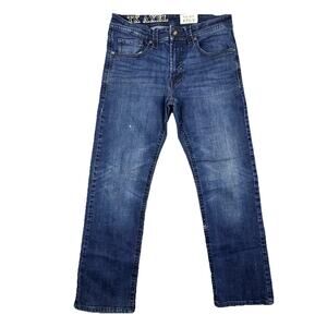 T.k Axel Slim Bootcut Jeans Mens Size 32x32 Blue Stretch Denim 5-Pockets Design